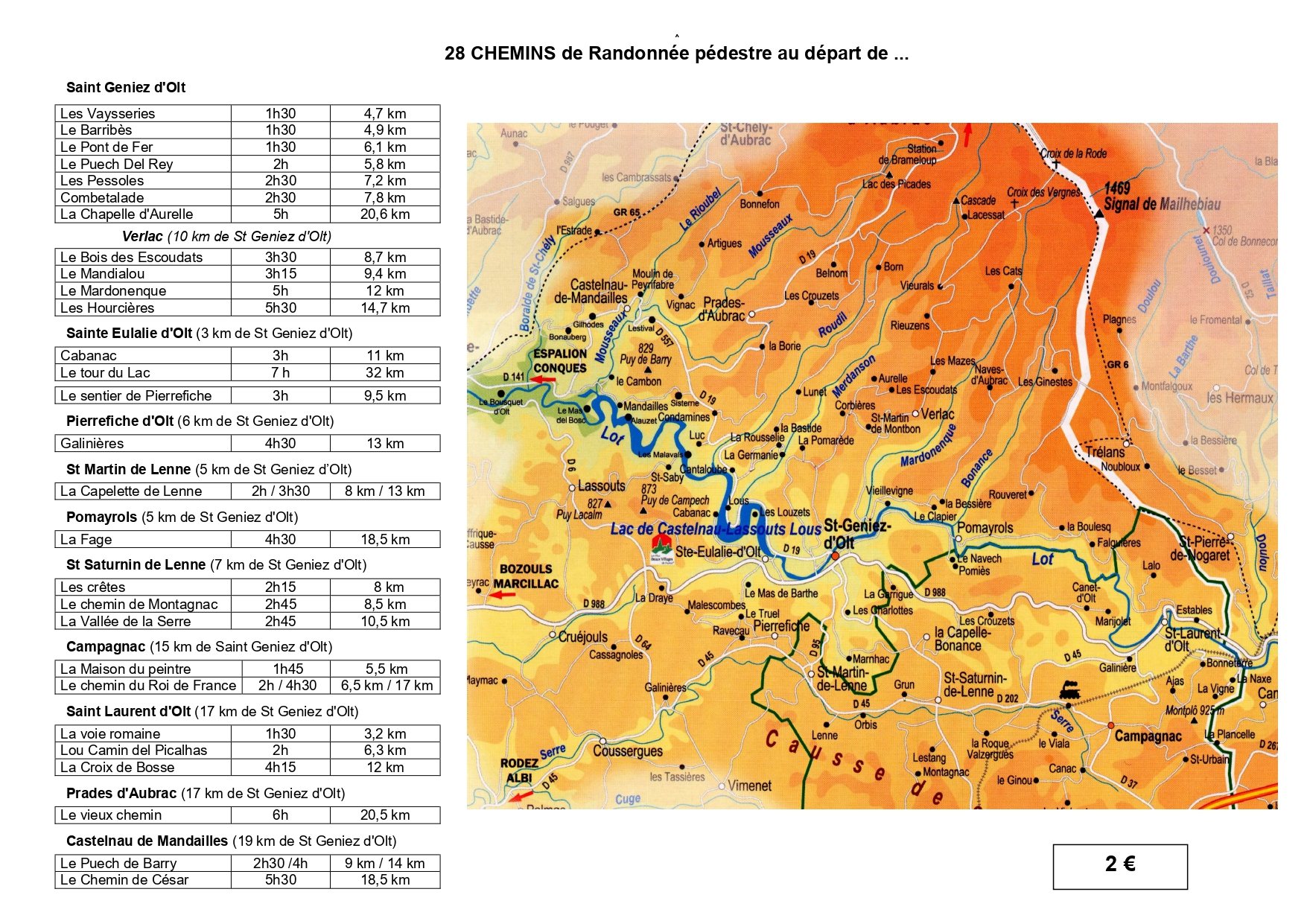 topoguide de randonnées pédestres, Office de Tourisme des Causses à l'Aubrac
