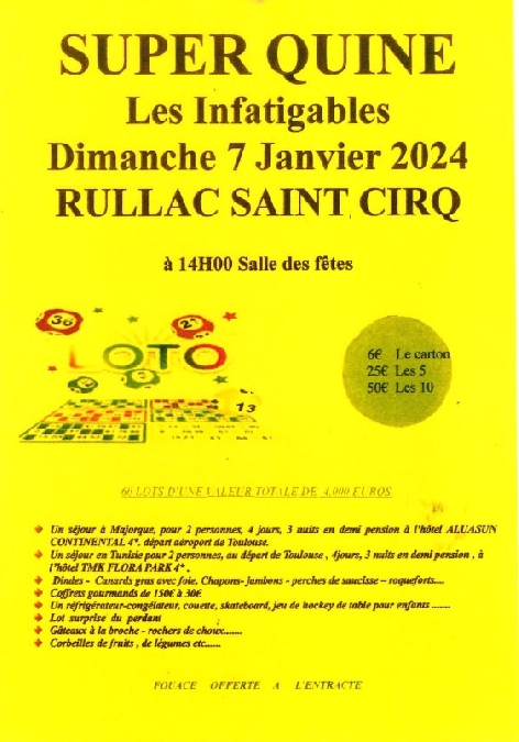 Super Quine du Club des Infatigables de Rullac-St-Cirq