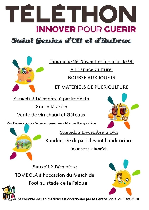 Tous au Téléthon à St Geniez d'Olt et d'Aubrac !