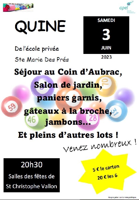 Quine de l'école Ste-Marie-des-près