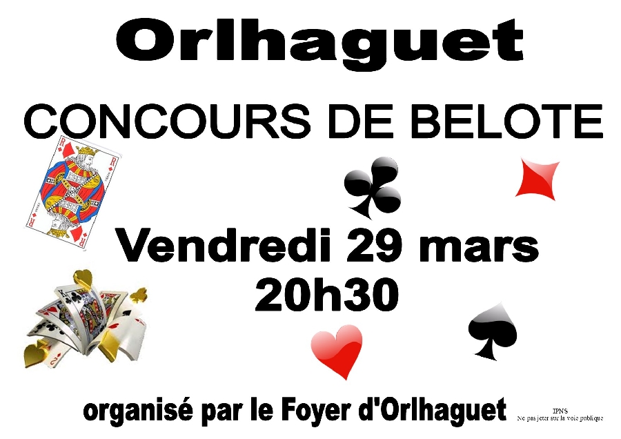 Concours de belote du Foyer d'Orlhaguet