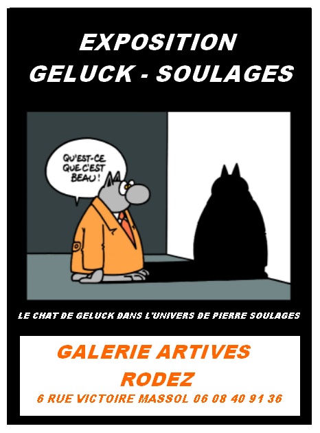 Exposition - le Chat de Geluck dans l'univers de Pierre Soulages