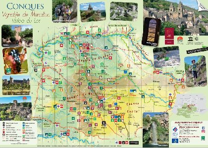 Carte touristique du territoire Conques-Marcillac, OFFICE DE TOURISME de CONQUES-MARCILLAC