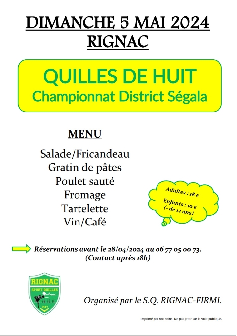 Championnat de Quilles du district Ségala