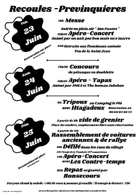 Fête votive de Recoules-Prévinquières