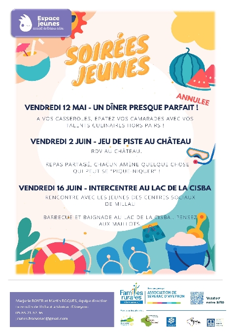 Soirées de l'Espace Jeunes de l'Accueil de Loisirs Ados à Sévérac-le-Château
