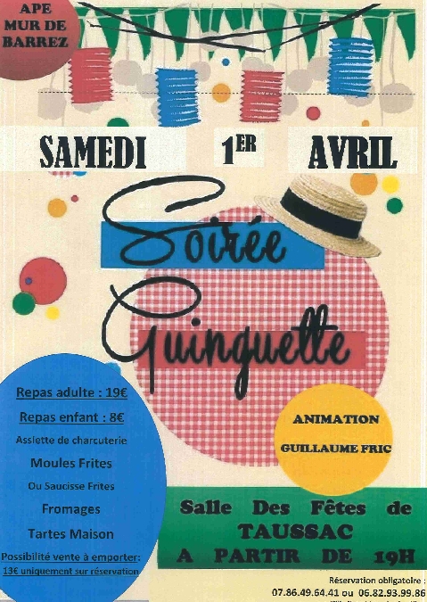 Soirée Guinguette par l'APE de Mur-de-Barrez