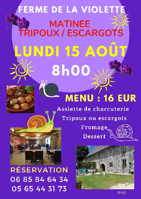 Repas fruits de mer à la Ferme de la Violette