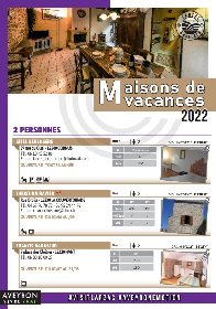 Brochure Maisons de vacances à louer, OFFICE DE TOURISME LARZAC VALLEES