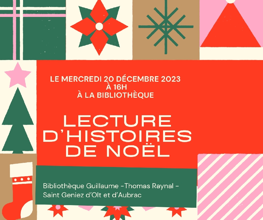 Lecture d'histoires de Noël à St Geniez d'Olt