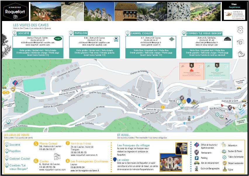 Plan du village de Roquefort-Sur-Soulzon, OFFICE DE TOURISME DU PAYS DE ROQUEFORT ET DU ST-AFFRICAIN