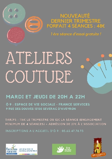 Ateliers Couture à Sévérac-le-Château