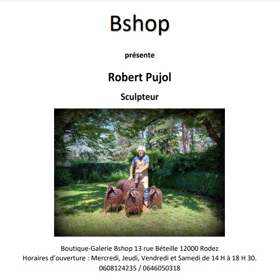 Exposition sculptures Robert Pujol chez Bshop