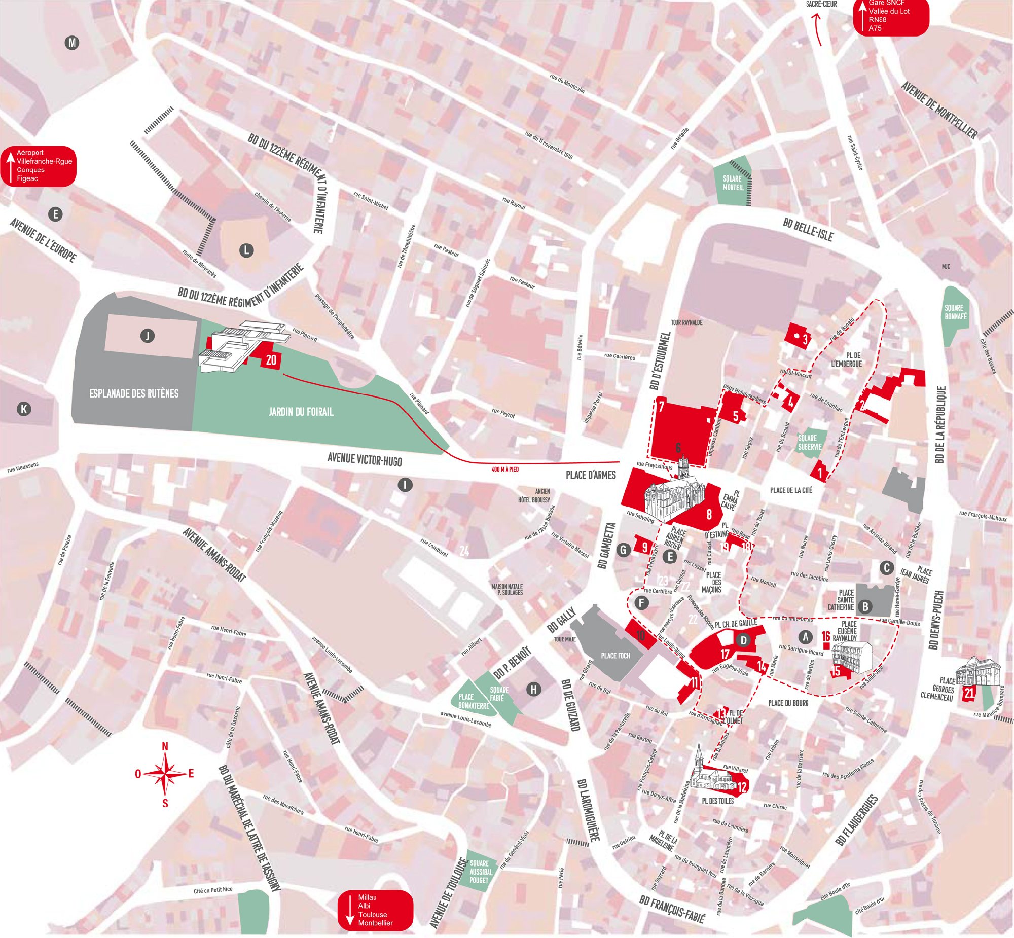 Circuito peatonal de Rodez, OFFICE DE TOURISME DU GRAND RODEZ