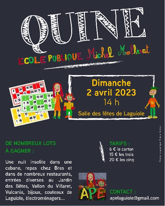 Quine de l'APE de l'école Michel Molherat