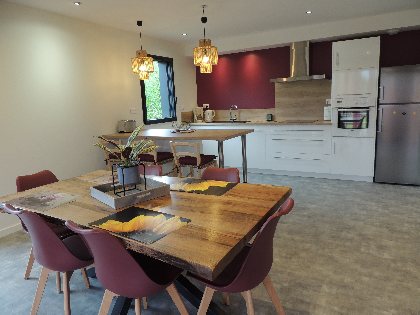 cuisine et séjour, Gite Le Frêne