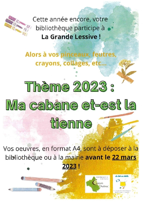 La grande lessive 2023 à St Laurent d'Olt