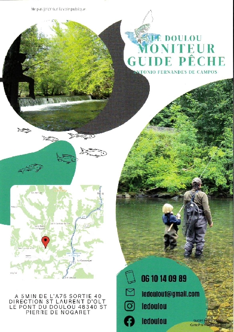 Le Doulou Moniteur Guide de Pêche  France Occitanie Aveyron Saint Geniez d'Olt et d'Aubrac 12130