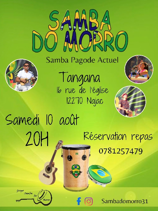 Concert : SAMBA DO MORRO au Tangana null France null null null null
