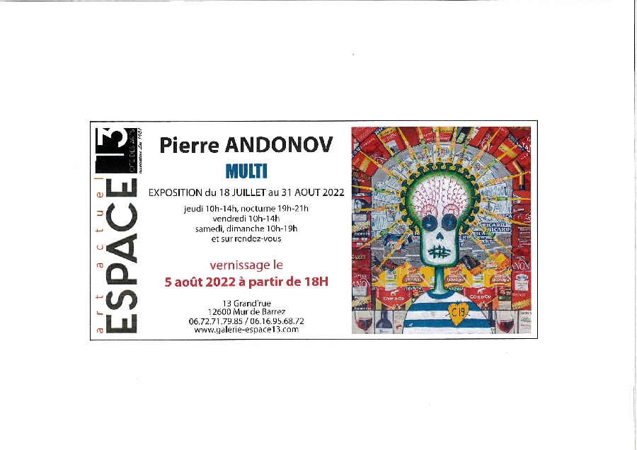Vernissage de l'exposition de Pierre Andonov à la galerie Espace 13