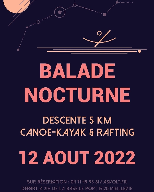 Balade Nocturne en Canoë-Kayak et Rafting : descente 5 km