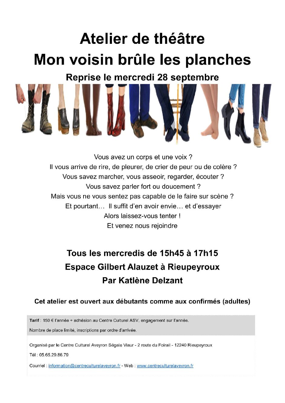 Les ateliers du Centre Culturel : atelier théâtre adulte, OFFICE DE TOURISME AVEYRON SEGALA