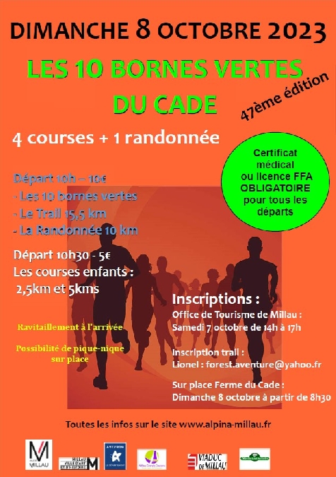10 bornes vertes du Cade (pour adultes et enfants, courses et randonnée) 2023