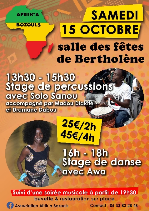 Stage de percussions et danses africaines