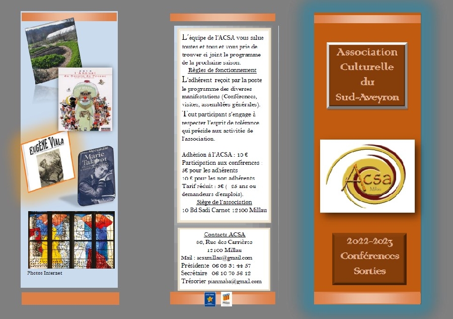 Conférences et sorties ACSA 2022-2023