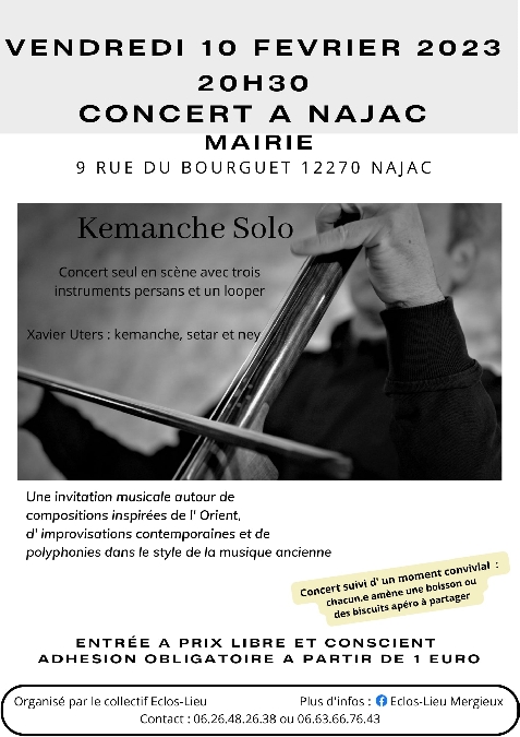 Concert Kemanche Solo de Xavier Uters