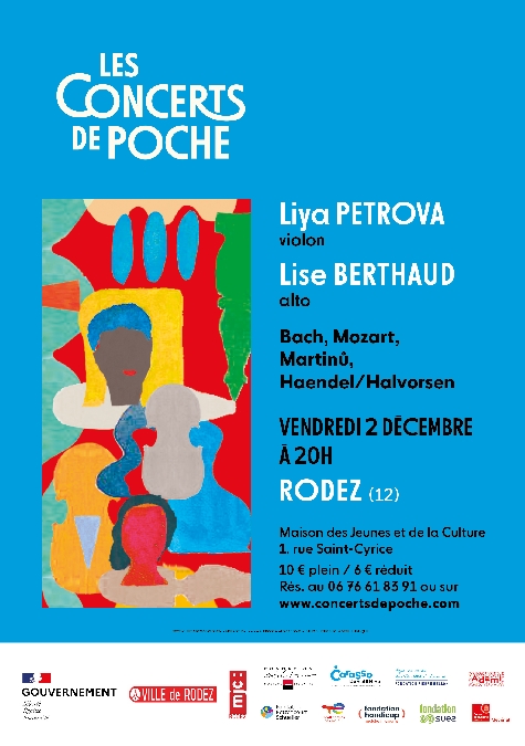 Concerts de Poche : Liya PETROVA et Lise BERTHAUD