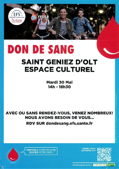 Collecte de sang à St Geniez d'Olt