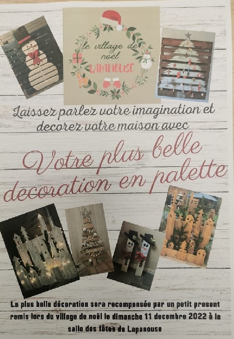 Concours de la plus belle décoration de Noël en palette à Lapanouse