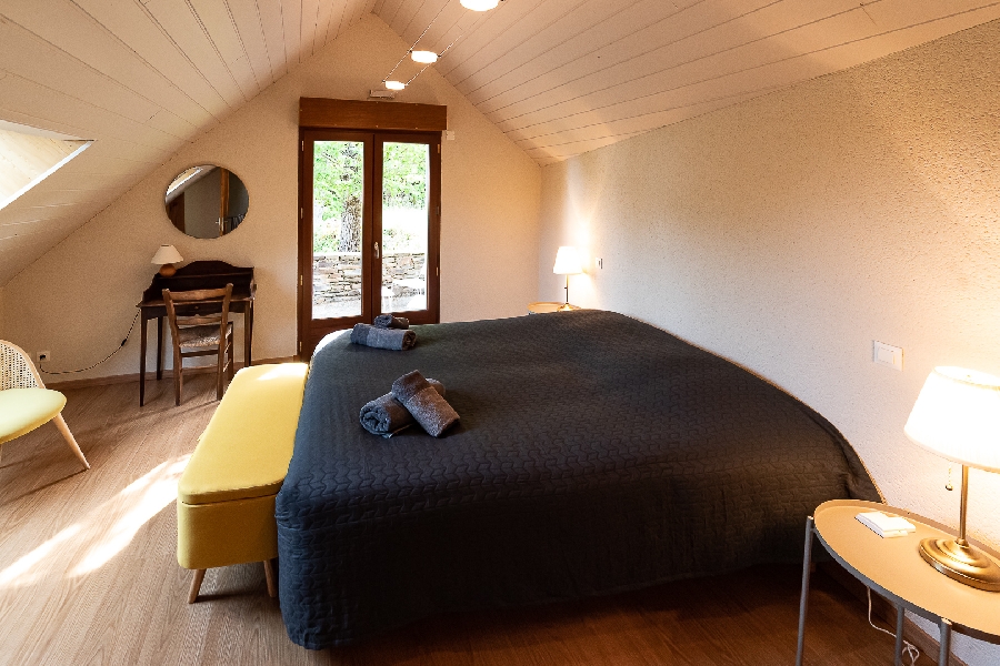 Chambre avec lit double 160x200 et terrasse