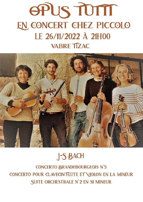 Concert Opus Tutti chez Piccolo à Vabre-Tizac