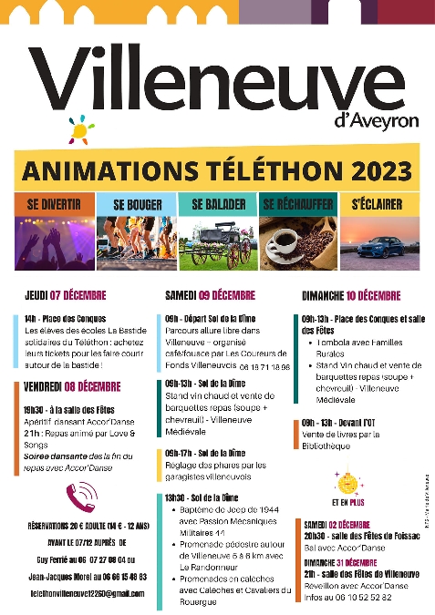 Téléthon 2023, animations à Villeneuve