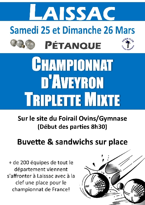 Championnat d'Aveyron de pétanque Triplette mixte