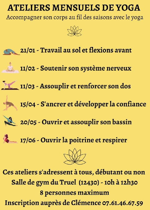 Ateliers mensuels de Yoga