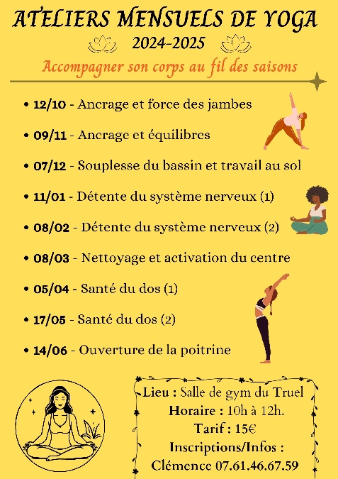 Ateliers mensuels de Yoga