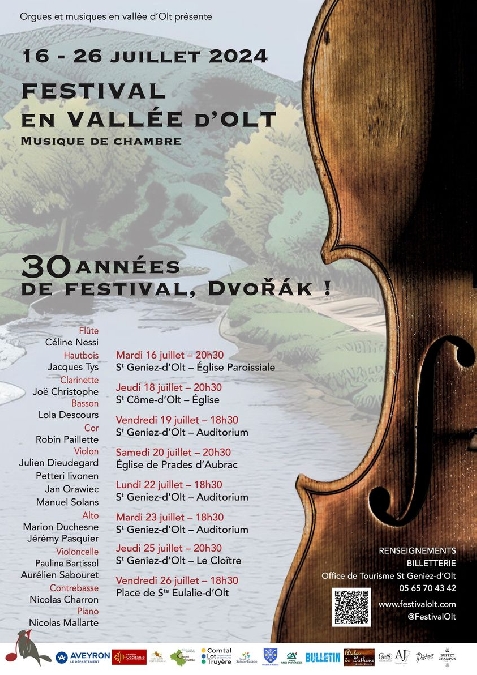 Concert "Festival Musique en Vallée d'Olt"  France Occitanie Aveyron Saint Geniez d'Olt et d'Aubrac 12130