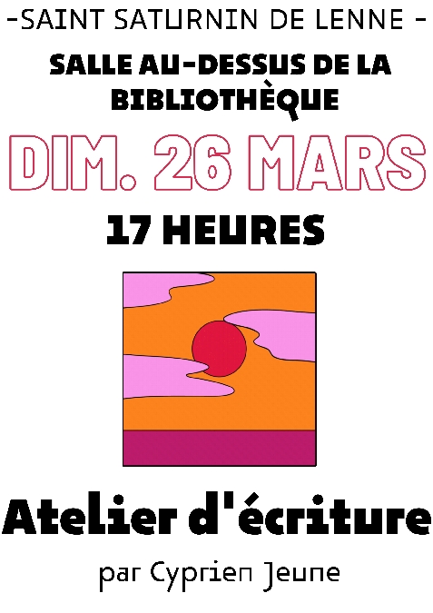 Atelier écriture à St Saturnin de Lenne