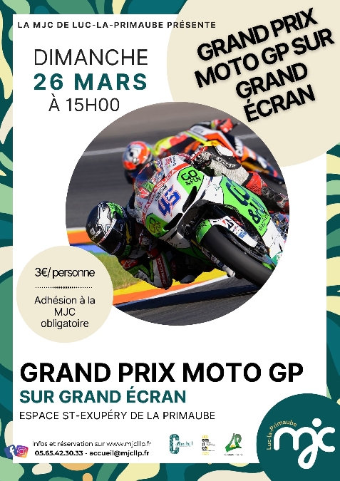 Grand prix moto GP sur écran GÉANT