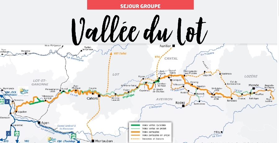 Séjour itinérant : Vallée du Lot à vélo (groupe)