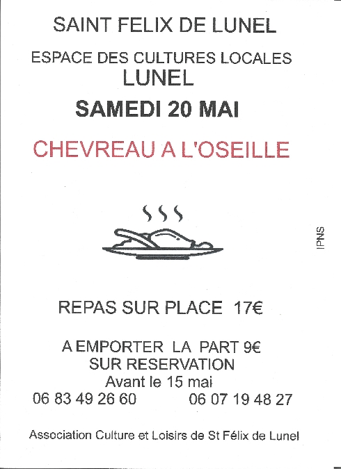 Déjeuner chevreau à l'oseille