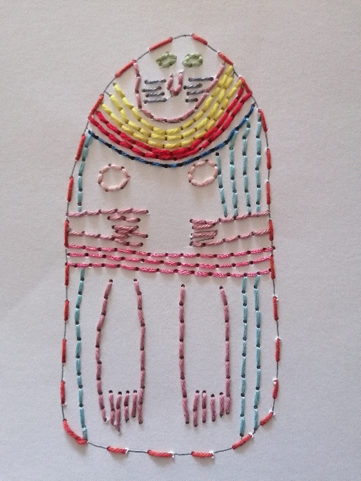 Atelier au musée Fenaille : Ma statue-menhir brodée.