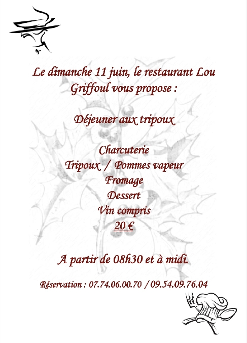 Soirée spéciale au restaurant Lou Griffoul