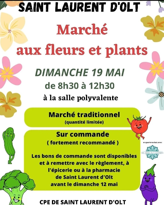 Marché aux plants et aux fleurs à Saint Laurent d'Olt  ©Office de Tourisme des Causses à l'Aubrac