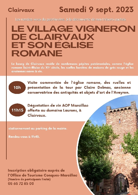Les RDV du patrimoine - Le village vigneron de Clairvaux et son église romane