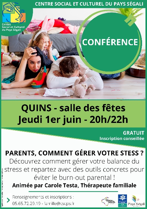 Conférence : Parents, comment gérer votre stress?
