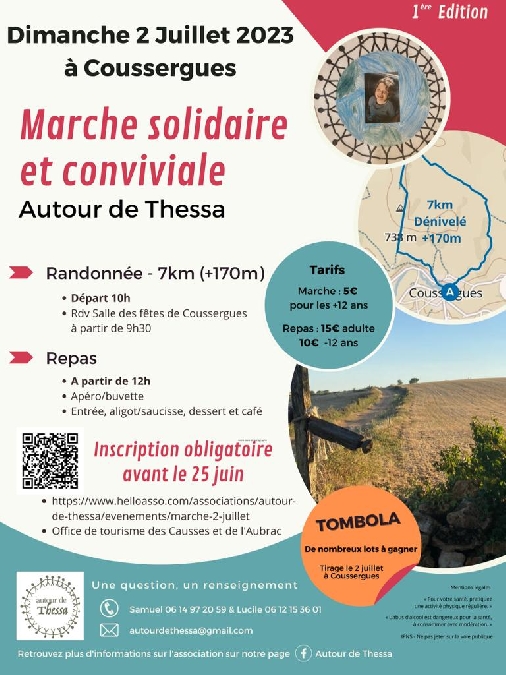Marche solidaire et conviviale Autour de Thessa à Coussergues